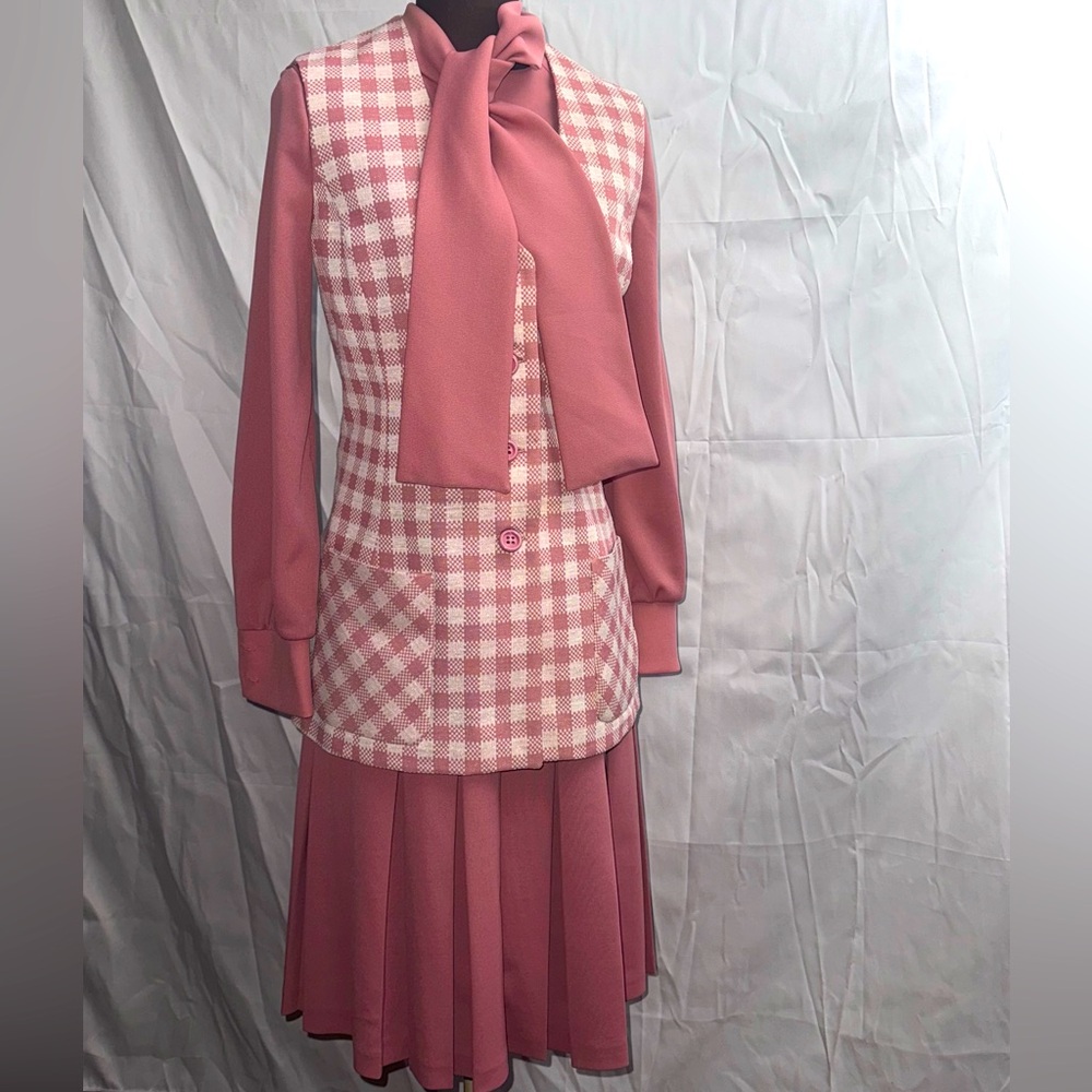 70’s Coordinating Skirt, Blouse and Vest